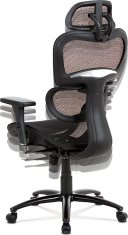 ART Kancelářská židle, synchronní mech., černá MESH, kovový kříž