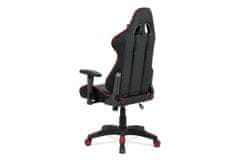 ART Kancelářská židle houpací mech., černá + červená koženka, plast. kříž