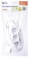 Emos Prodlužovací kabel - 3 zásuvky, 3 m, 3× 1,5mm2, bílý (1902030308)