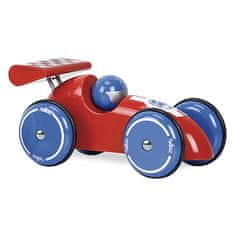 Vilac  Závodní auto XL červené s modrými koly, Rozměry: 23x11,5x12,5 cm Věk: 3+ Materiál: dřevo