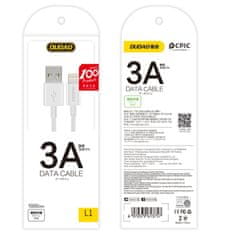 DUDAO L1T kabel USB / USB Type C 3A 1m, bílý