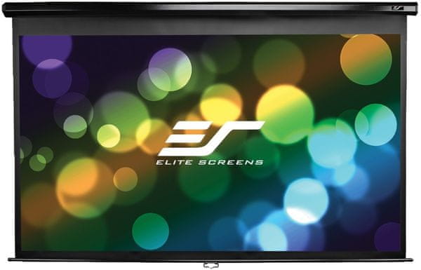 Elite-Screens roleta, 149 × 266 cm, 120, 16:9 (M120UWH2) 150 palcové bílá černé okraje kontrast široký pozorovací úhel