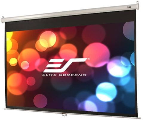 Elite-Screens roleta, 187 × 332 cm, 150 , 16:9 (M150XWH2) 125 palcové bílá černé okraje kontrast široký pozorovací úhel