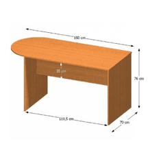 KONDELA Zasedací stůl s obloukem 150, třešeň, TEMPO ASISTENT NEW 022