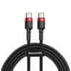 Cafule kabel USB-C / USB-C PD2.0 3A QC 3.0 2m, černý/červený