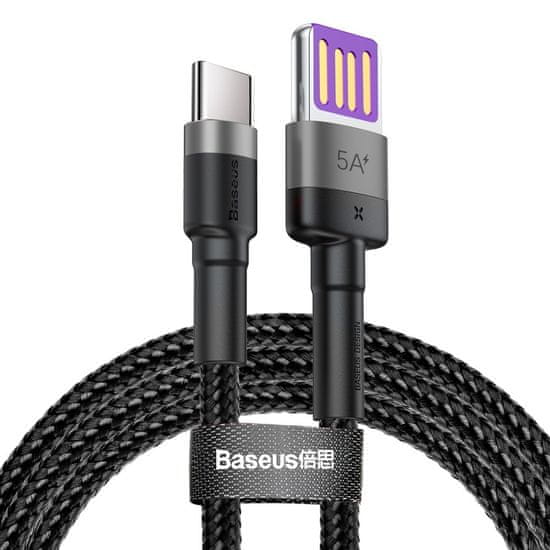 BASEUS Cafule kabel USB / USB-C Quick Charge 1m, šedý/černý 
