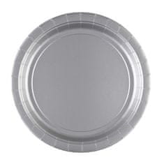 Amscan Papírový talíř 8ks stříbrný 22,8cm 