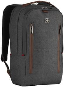 Wenger CITY UPGRADE - 16 batoh na notebook s ledvinkou, šedý (606489) boční kapsy láhev s vodou nebo deštník