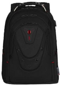 Wenger BALLISTIC DELUXE - 17 batoh na notebook, černý (606493) boční kapsy láhev s vodou nebo deštník