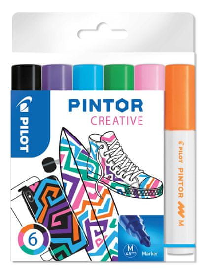 Pilot Set dekorativních popisovačů Pintor M, 6 barev fun, 1,4 mm
