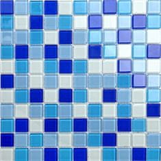 Maxwhite Mozaika CH4023PM skleněná bílá modrá 30x30cm sklo
