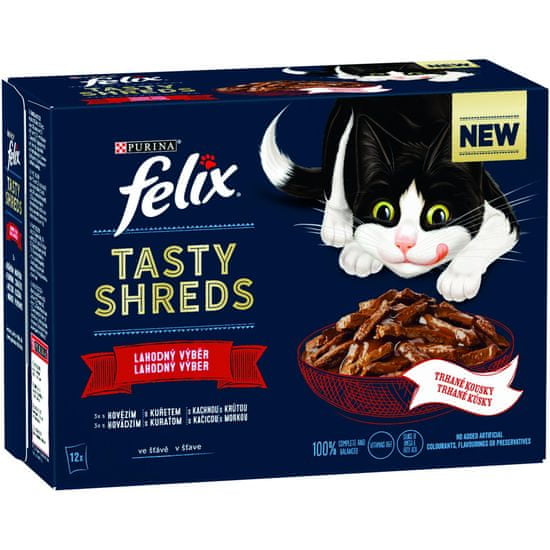 Felix Tasty Shreds lahodný výběr ve šťávě 6x(12x80 g)