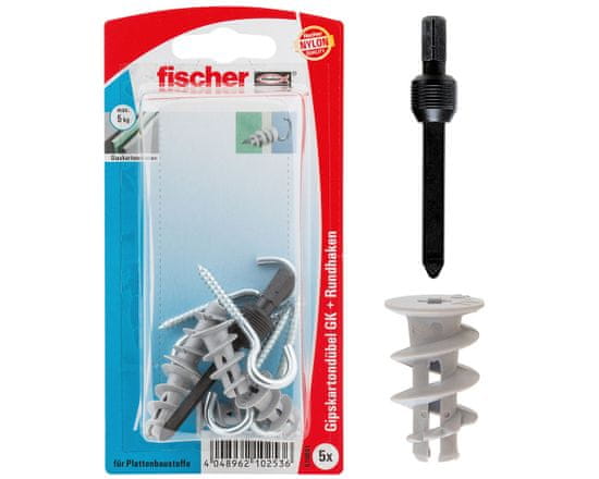 Fischer Hmoždinky do sádrokartonu s otevřeným háčkem - 5ks