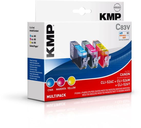 KMP Canon CLI-526 Multipack (Canon CLI 526 Multipack) sada inkoustů pro  tiskárny Canon