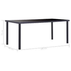 Vidaxl Jídelní stůl černý 180 x 90 x 75 cm tvrzené sklo