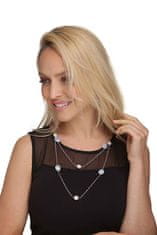 JwL Luxury Pearls Dlouhý perlový náhrdelník s hexagon krystaly JL0600