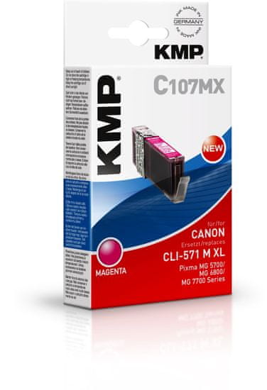 KMP Canon CLI-571M XL (Canon CLI 571 M XL) červený inkoust pro tiskárny Canon