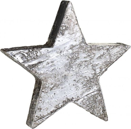 Lene Bjerre Dekorační hvězda extra velká SERAFINA, stříbrná s patinou