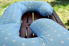 Těhotenský kojící relaxační polštář Zuzanka 260 cm Bílé hvězdičky na modré Pratelný potah