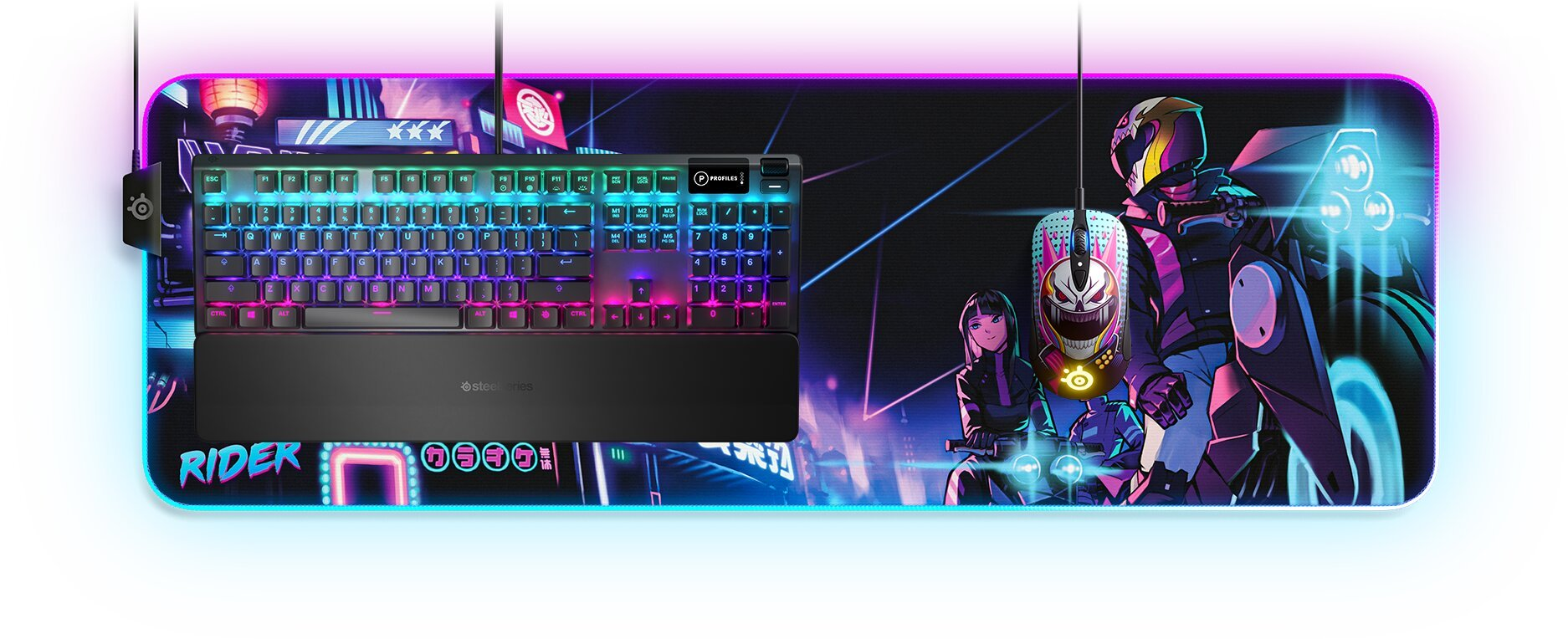 SteelSeries QcK Prism CS:GO Neon Rider Edition, XL (63809)