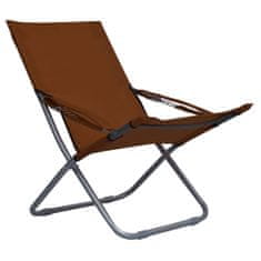 Greatstore Skládací plážové židle 2 ks textil hnědé