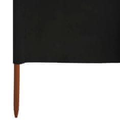 Petromila 3dílná zástěna proti větru látková 400 x 160 cm černá