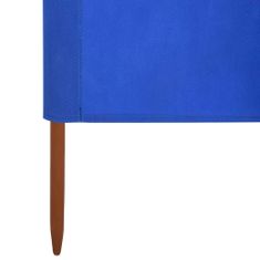 Greatstore 3dílná zástěna proti větru textil 400 x 80 cm azurově modrá
