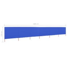 Vidaxl 6dílná zástěna proti větru látková 800 x 80 cm azurově modrá
