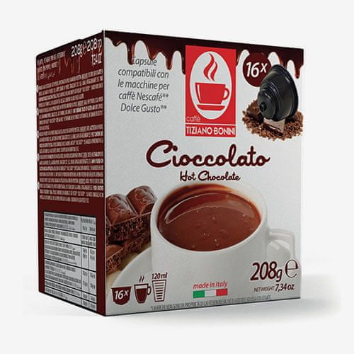 Levně Tiziano Bonini Chocolate kapsle pro kávovary Dolce Gusto 16 ks