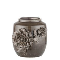 Lene Bjerre Malý keramický obal na květináč REIKA, hnědý 18 x 18 x 21 cm