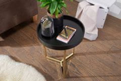 Bruxxi Odkládací stolek Hira, 51 cm, černá / zlatá