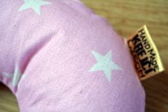 KHC Cestovní polštář Matylda Hvězdičky na růžové 22 x 26 cm Pratelný potah Duté vlákno