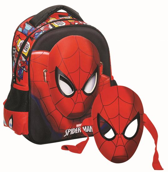 GIM Batůžek junior Spiderman black red s maskou