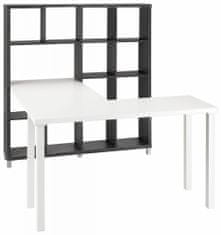 Danish Style Stůl s knihovnou Kera, 153 cm, šedá / bílá