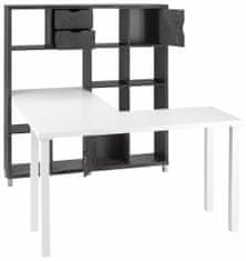 Danish Style Stůl s knihovnou Kera, 153 cm, šedá / bílá