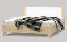 Nejlevnější nábytek Postel KABIR s roštem 180x200 cm, dub sonoma/bílá