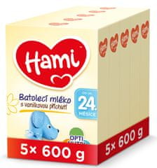 Hami 24+ batolecí mléko s vanilkovou příchutí 5x 600 g