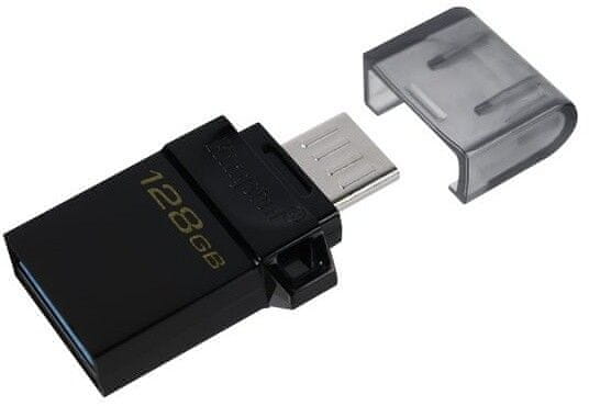 Duálny flash disk fleška Kingston DataTraveler microDuo 3.0 G2 USB 3.2 a microUSB, prepojenie telefónu s počítačom, prepojenie tabletu s počítačom