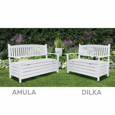 KONDELA Zahradní lavička, bílá, 150cm, AMULA