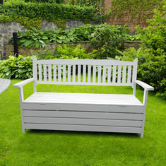 KONDELA Zahradní lavička, bílá, 150cm, AMULA