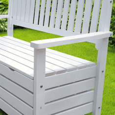 BPS-koupelny Zahradní lavička, bílá, 123,5 cm, DILKA