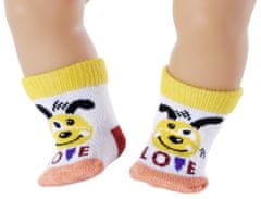 BABY born Ponožky (2 páry) žluto-bílé a pruhované, 43 cm