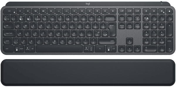 Logitech MX Keys, US/INT, černá + opěrka zápěstí (920-009416) membránová herní klávesnice podsvícená drátová usb