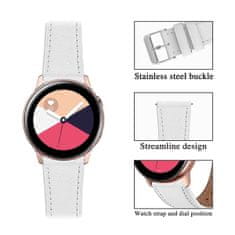 BStrap Leather Italy řemínek na Samsung Galaxy Watch Active 2 40/44mm, white