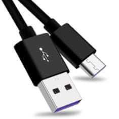 Kabel USB-C 3.1 na USB 2.0, Super fast charging 5 A, černý, 1 m, ku31cp1bk