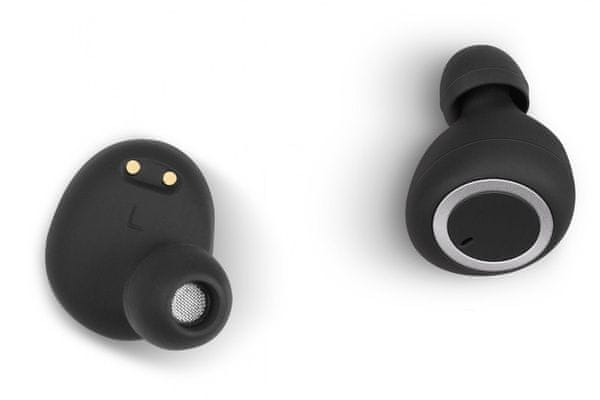 elegantní true wireless sluchátka sencor sep 510bt Bluetooth 5.0 mikrofon handsfree volání li-ion 7 h výdrž na nabití nabíjecí box pohodlná ergonomická špunty 10mm měniče