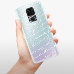 iSaprio Silikonové pouzdro - Handwriting 01 - white pro Xiaomi Redmi Note 9