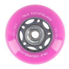 Nils Extreme PU kolečka s ložisky NILS EXTREME 64x24mm ABEC 7 růžové