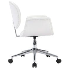 shumee Otočná kancelářská židle bílá umělá kůže