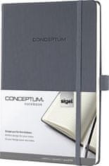 Sigel Exkluzivní zápisník "Conceptum", tmavě šedá, A5, čtverečkovaný, 97 listů, tvrdé desky, CO658